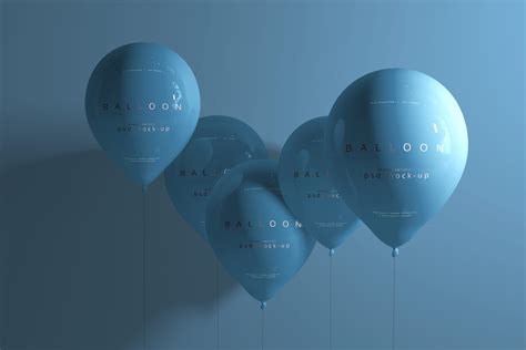 Heart Shaped, Star Shaped and Round Shaped Balloon Mockups - Mockup Free