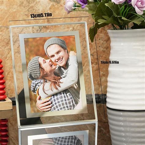 1pc Minimalist Crystal Glass Frame For 6 Inch Photo With Stand For 5&7 ...