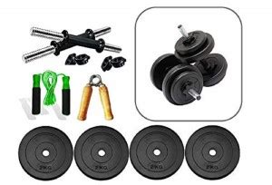 RIO PORT Gym Insane Combo 8 kg PVC(2 kg x 4=8 kg) 14 inches Dumbbell ...