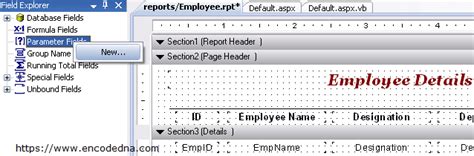 Passing parameter to Crystal Report in Asp.Net C# and VB