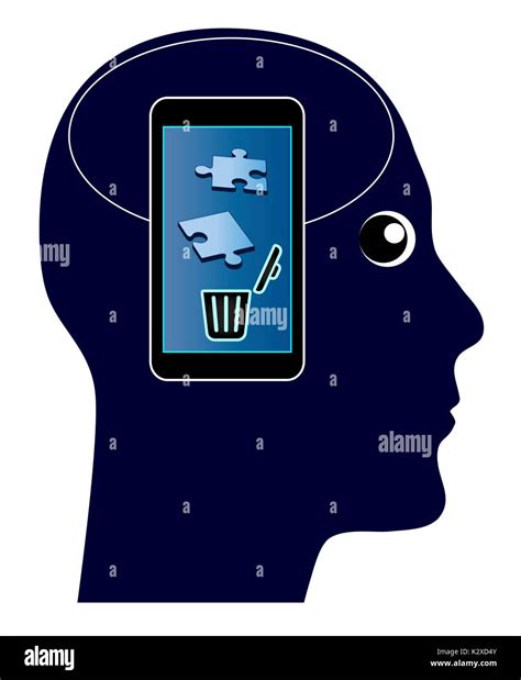 The overuse of mobile phones with damaging side effects of your brain Stock Photo - Alamy
