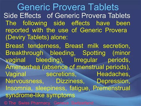 Generic Provera Tablets for treatment of Secondary Amenorrhea & Abnormal Uterine Bleeding | ODP