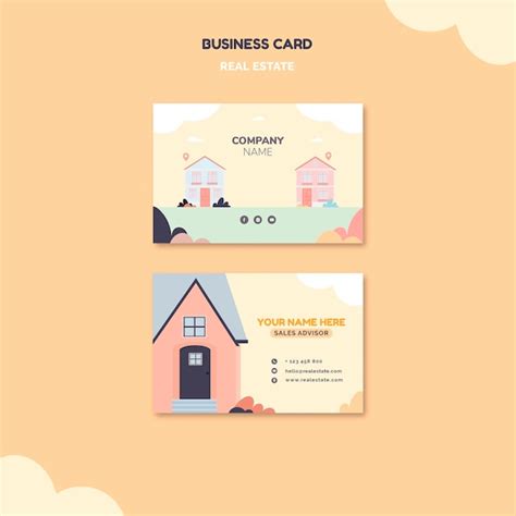 Business Card Template with House Outline 的图像结果
