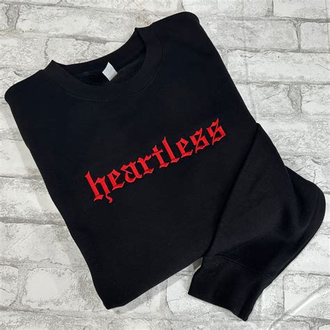 RED Heartless - Embroidered Crewneck Sweatshirt – In Stitches Apparel