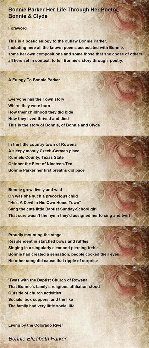 Bonnie Parker Poems