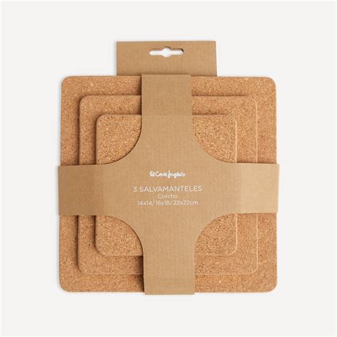 Set 3 salvamanteles cuadrados de corcho El Corte Inglés · El Corte ...