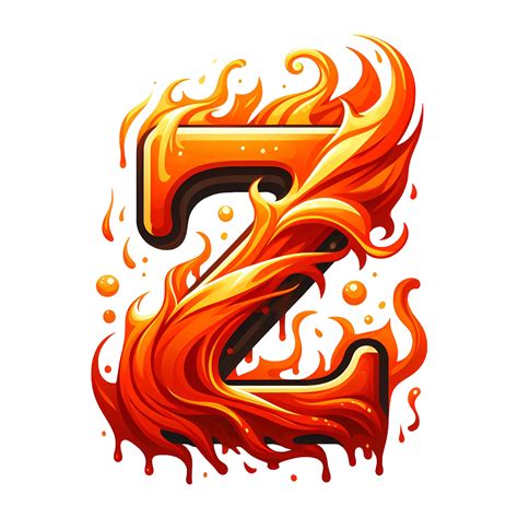 AI generated Z - Alphabet Letters from Fire, in cartoon style, transparent background 36271774 PNG