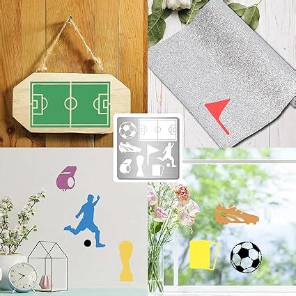 Buy Soccer Player Stainless Steel Metal Stencil for DIY Art & Craft ...