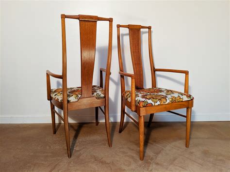Mid Century Modern High Back Walnut Dining Chairs, Set of Six - EPOCH