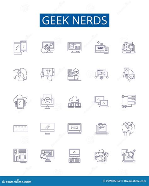 Set Of Icons Nerds And Geeks Funny Faces Isolated On White Background ...