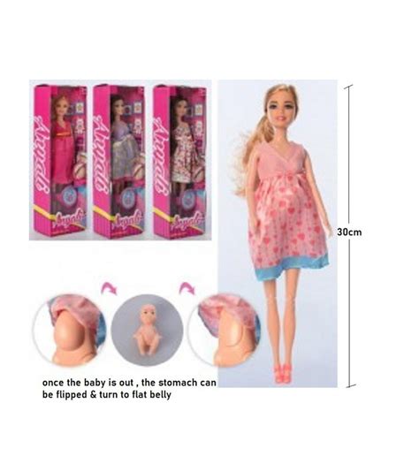 Anlily Pregnant Mommy Doll Playset – Removable Baby Belly & Newborn Do ...