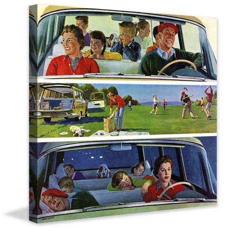Marmont Hill Vintage-Americana 'Before, During & After Picnic' Canvas ...