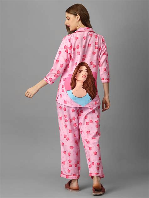 (BOGO) Love Petals Printed PJs For Womens With Free Scrunchies – clozena