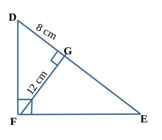 in triangle DEF ,angle DFE=90° FG perpendicular to ED if GD =8 FG=12 ...