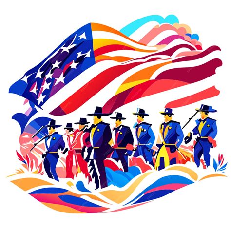 Premium Vector | American civil war battlefield vector illustration