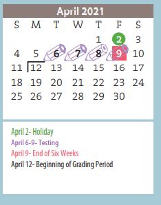 Crockett Middle - School District Instructional Calendar - Amarillo Isd ...