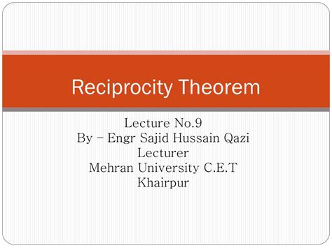 Image result for Reciprocity Theorem Explained