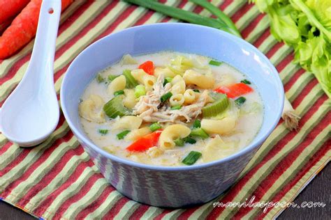 Manila Spoon: Creamy Chicken Sopas (Filipino Chicken Macaroni Soup)