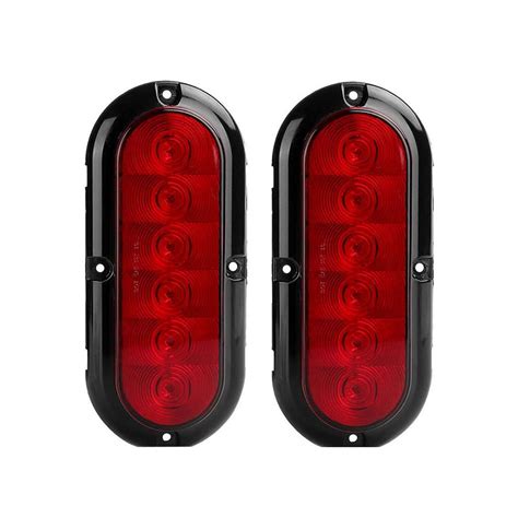 Buy NPAUTO 2Pcs 6" Oval Trailer Tail Lights Red 6 LED Stop Turn Brake ...
