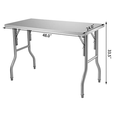 VEVOR Commercial Worktable Workstation 48 x 24 Inch Folding Commercial ...