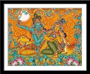 Tallenge - Radha Krishna-Kerala Mural Painting-Indian Folk Art-Medium ...