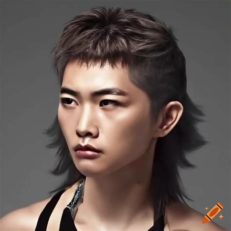 Asian with australian mullet hairstyle on Craiyon