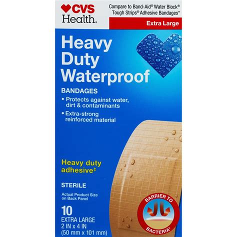 CVS Pharmacy Heavy Duty Water Proof Bandages Extra Large (10 ct ...