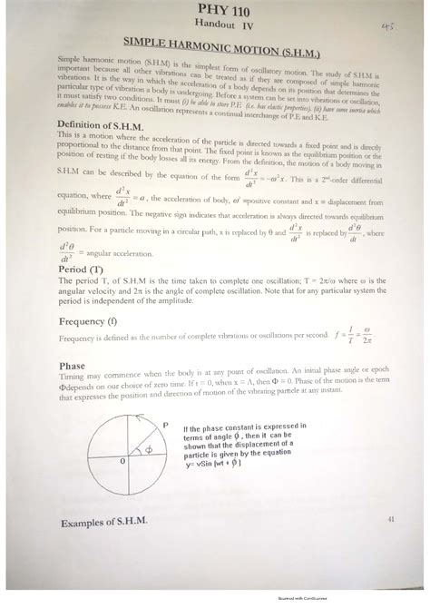 Simple Harmonic Motion Problems 的图像结果