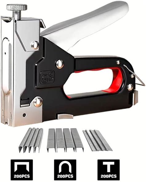 Upholstery Staple Gun Heavy Duty with 600pcs Staples, Hand Stapler for ...