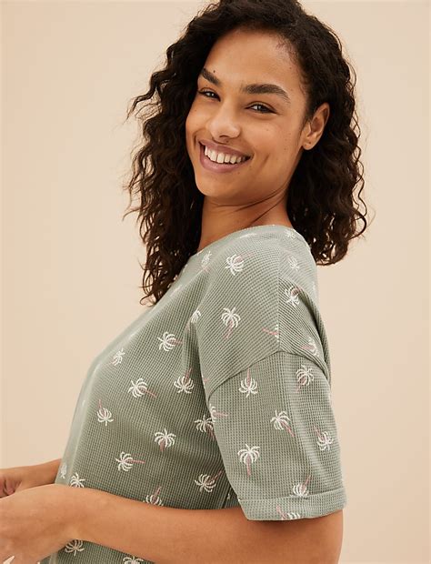 Buy Cotton Blend Waffle Pyjama Top at Marks & Spencer