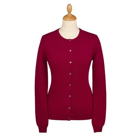 Wine Red Cashmere Cardigan | Ladies Country Clothing | Cordings US