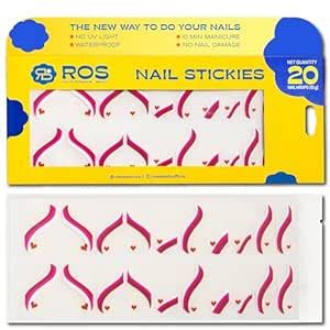 ROS Beauty Nail Stickies | 20 Count | Easy-to-Apply Vibrant Nail Art ...