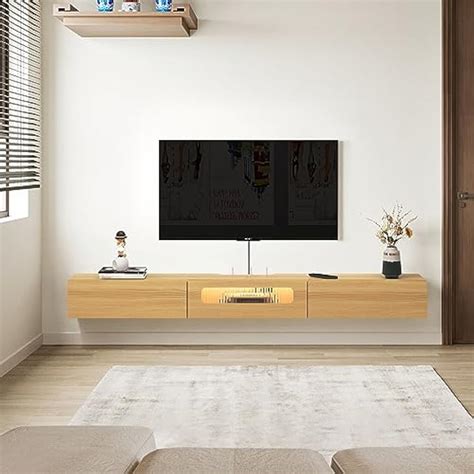 Bixiaomei Floating TV Stand with LED Lights, 63'' Wall Mounted India | Ubuy