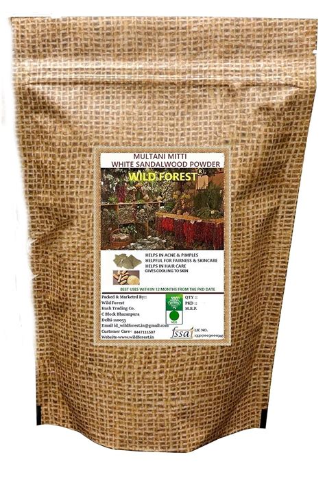 WILD FOREST MULTANI MITTI WITH WHITE SANDALWOOD POWDER 400 GM : Amazon ...