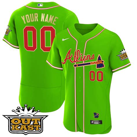 Atlanta Braves Atliens Flex Base Gold Trim Custom Jersey – All Stitched – TXTrend Shop