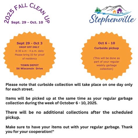 2025 Fall Clean up: Important Notices - Town of Stephenville