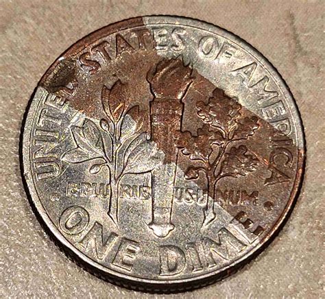1977 D Roosevelt Dime With Copper Stripe On Back - Coin Community Forum