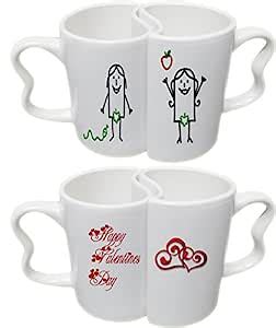 Buy Ucard Valentines Day Adam Eve Love Couple Mug Set Online at Low ...
