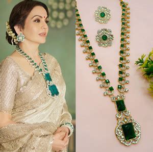 Henuka Alloy Gold-plated Green Jewellery Set Price in India - Buy ...