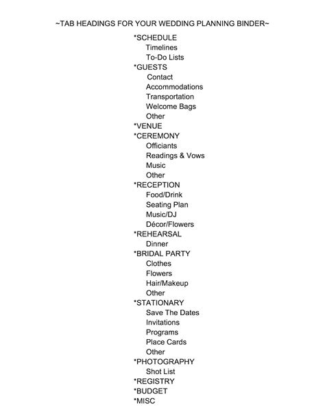 Wedding 101 the planning binder – Artofit