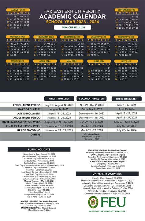 Academic Calendars • Far Eastern University