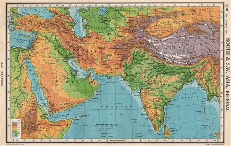 Southwest Asia Physical Map