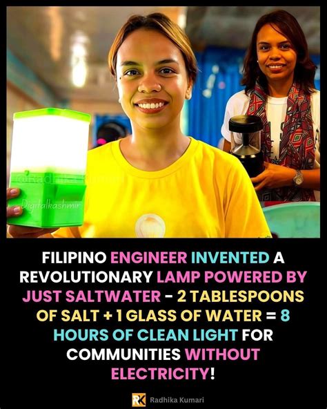 Mylin Basarte Montajes | 💡 FILIPINO GENIUS LIGHTS UP THE WORLD: The Amazing Saltwater Lamp That ...