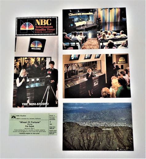 Vintage (1985) NBC Studios Burbank, CA Tour Brochure, Postcards ...