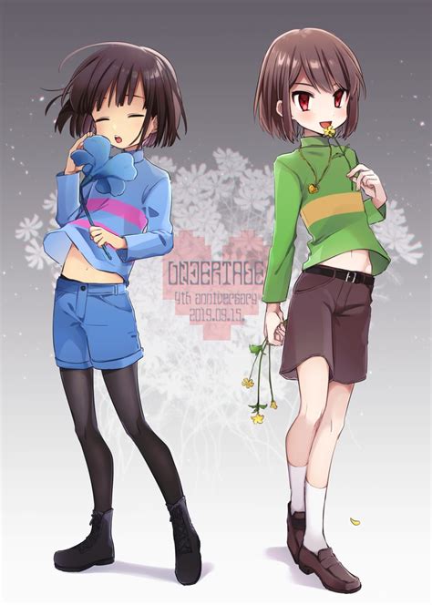 frisk and chara (undertale) drawn by leftporygon | Danbooru