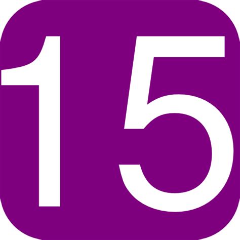 Purple, Rounded, Square With Number 15 Clip Art at Clker.com - vector ...