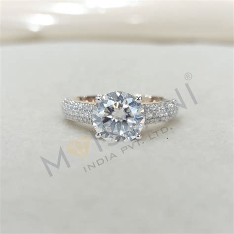 Moissanite Round Shape Ring-LR00095-moissani.in
