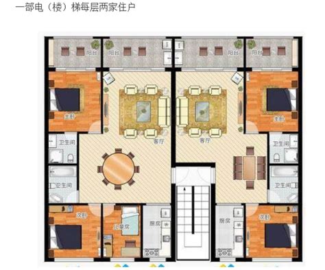 高层一梯两户住宅户型平面图免费下载 - 建筑户型平面图 - 土木工程网