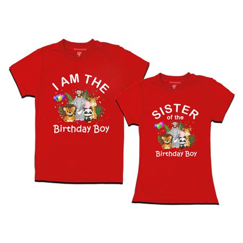 Buy Birthday Boy With Sister -Jungle-Animal Theme T-shirts @ gfashion ...