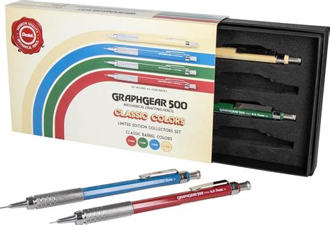 Pentel GraphGear 500 Limited Edition Mechanical Pencil, Classic Colors ...